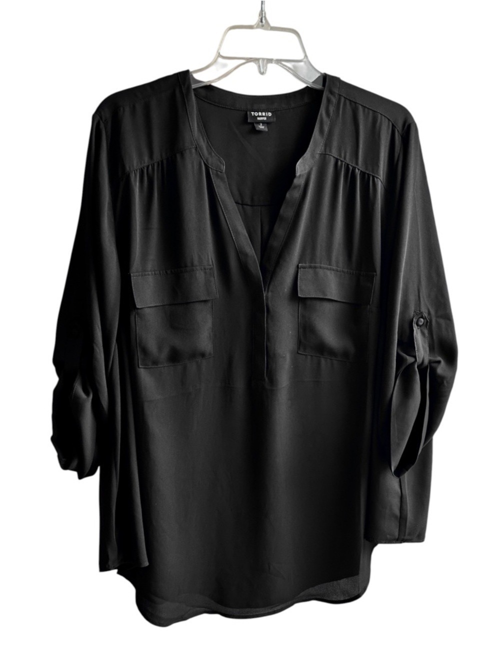 Torrid Harper 3/4 Sleeve Back Pullover Blouse Sz 2